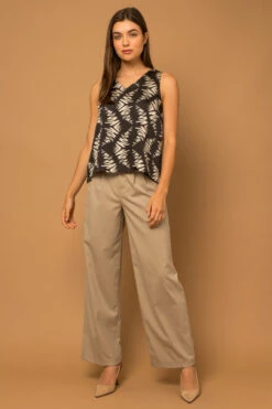 Abstract Print Satin Top -Gustwillers Clothing Shop Abstract Print Satin Top BLACK 4 28062.1711569206