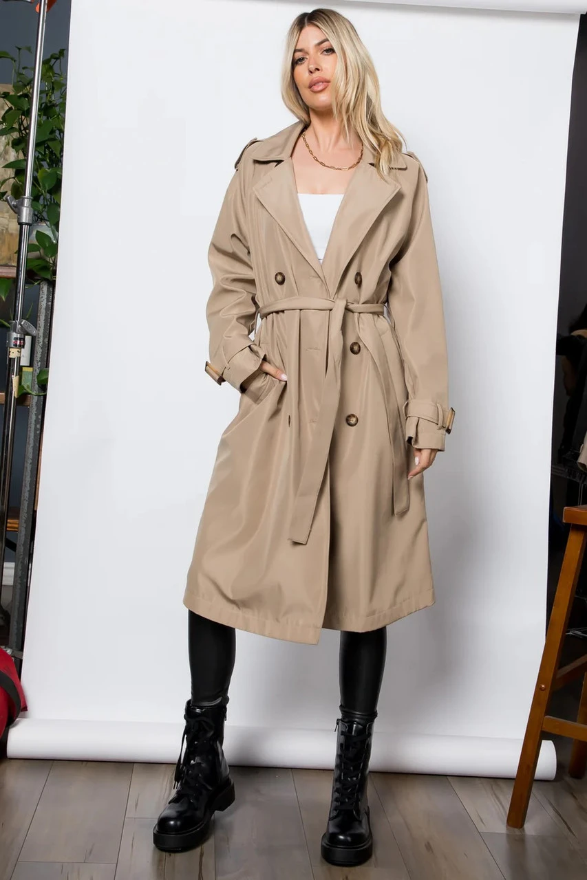 Belted Long Trench Coat Belted Long Trench Coat -Gustwillers Clothing Shop Belted Long Trench Coat S 2 84553.1710523724