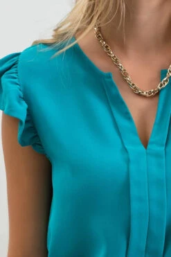 Blu Pepper Vertical Split Neck Ruffle Sleeve Top 4 Blu Pepper Vertical Split Neck Ruffle Sleeve Top -Gustwillers Clothing Shop Blu Pepper Vertical Split Neck Ruffle Sleeve Top LTTEAL 4 15245.1711389034
