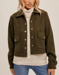 Button Down Cropped Jacket