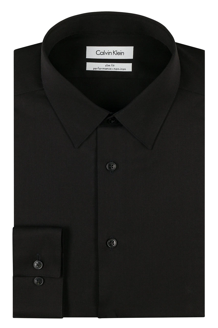 Calvin Klein Steel Slim-Fit Dress Shirt - 33K2479 Calvin Klein Steel Slim-Fit Dress Shirt - 33K2479 -Gustwillers Clothing Shop Calvin Klein Steel Slim Fit Dress Shirt 33K2479 BLACK 1 19750.1710889845