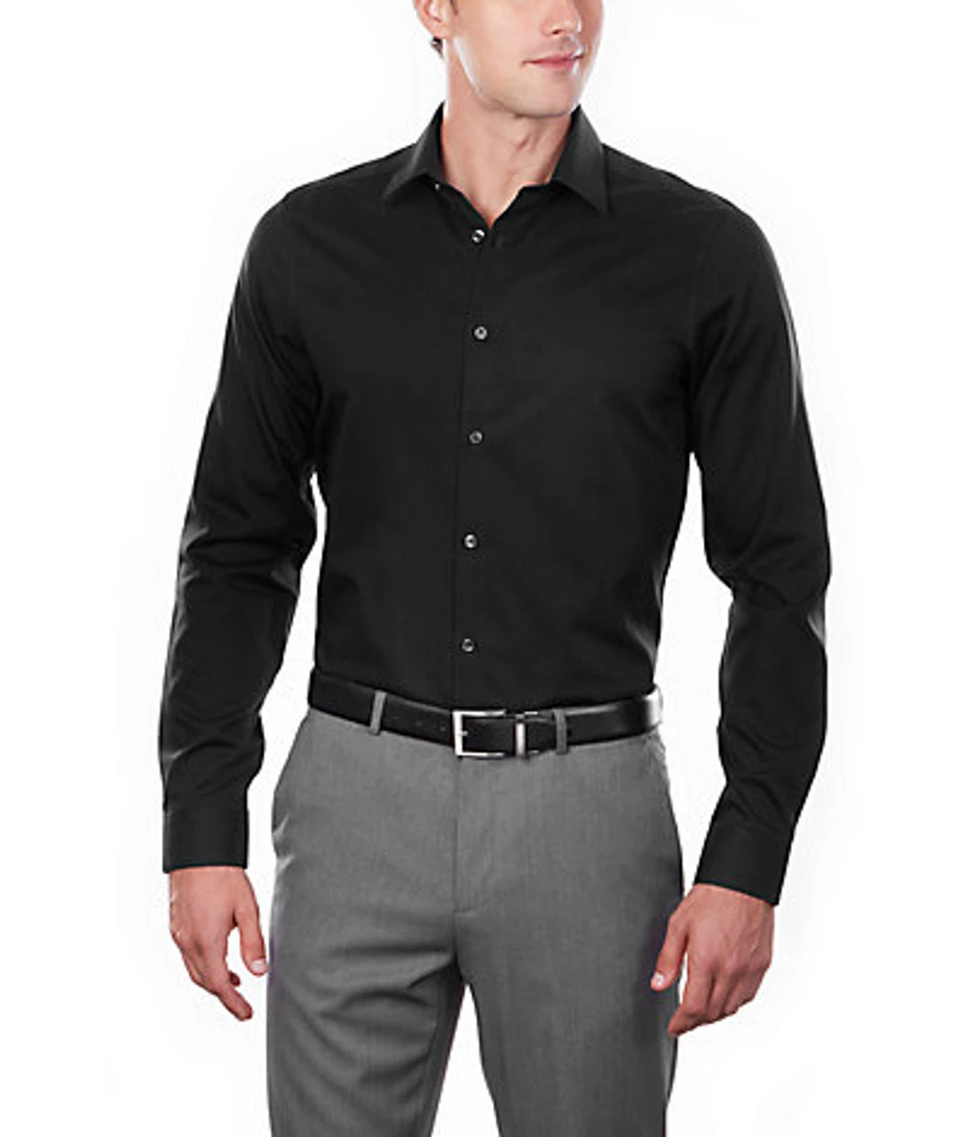 Calvin Klein Steel Slim-Fit Dress Shirt - 33K2479 Calvin Klein Steel Slim-Fit Dress Shirt - 33K2479 -Gustwillers Clothing Shop Calvin Klein Steel Slim Fit Dress Shirt 33K2479 BLACK 2 61526.1710889863