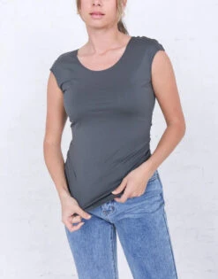 Cap Sleeve Layering Tee 13 Cap Sleeve Layering Tee -Gustwillers Clothing Shop Cap Sleeve Layering Tee RABBITGR 1 06789.1711723236