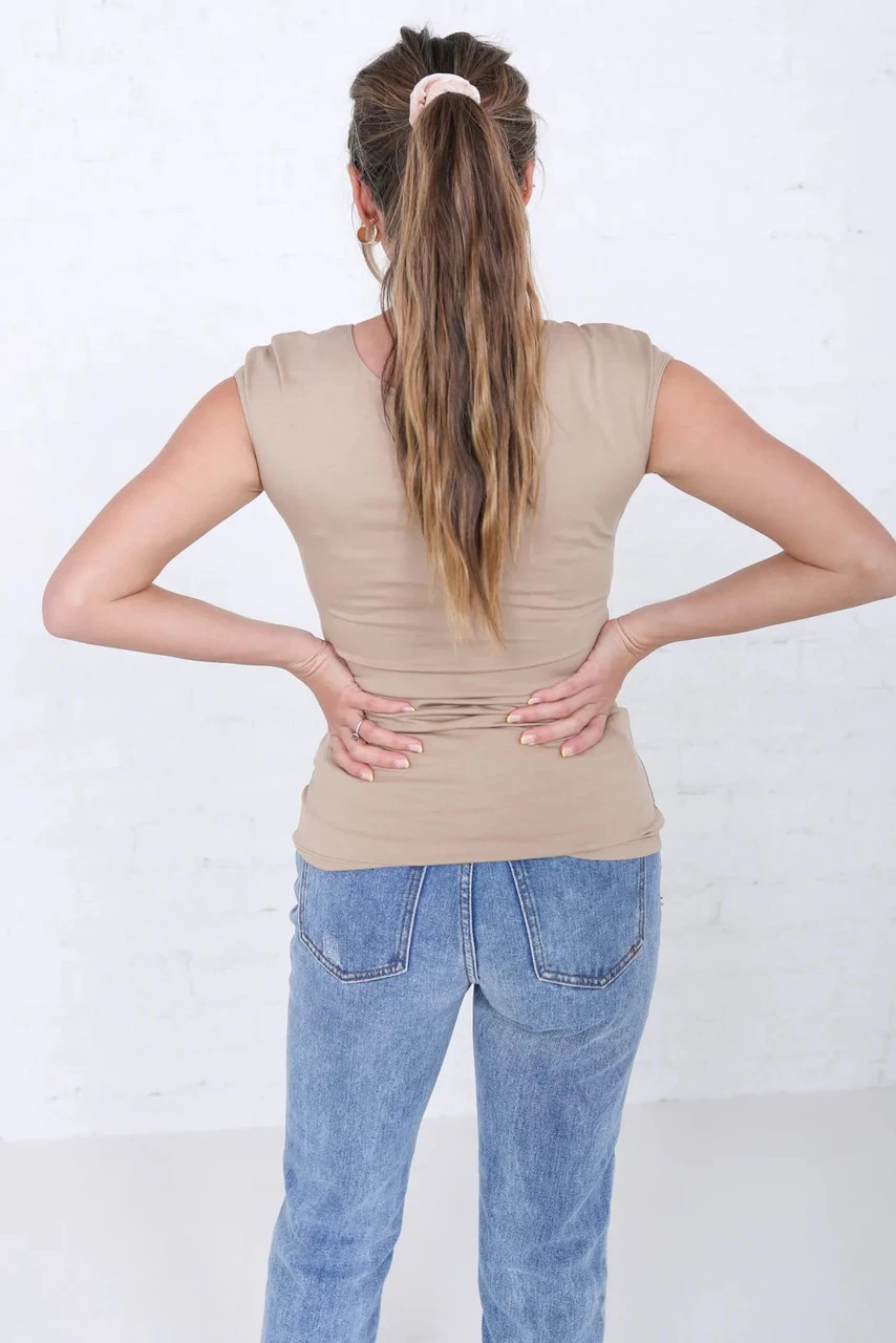 Cap Sleeve Layering Tee Cap Sleeve Layering Tee -Gustwillers Clothing Shop Cap Sleeve Layering Tee SAND 2 92175.1711723233