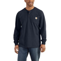 Carhartt Long Sleeve Henley 3 Carhartt Long Sleeve Henley -Gustwillers Clothing Shop Carhartt Long Sleeve Henley NAVY 1 51942.1715609772