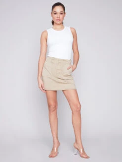 Charlie B Cargo Safari Skort -Gustwillers Clothing Shop Charlie B Cargo Safari Skort KHAKI 3 54010.1710522483