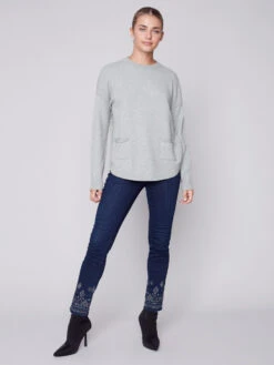 Charlie B Plushy Knit Sweater - C2420R -Gustwillers Clothing Shop Charlie B Plushy Knit Sweater C2420R HTRSPRUC 2 32092.1710519126