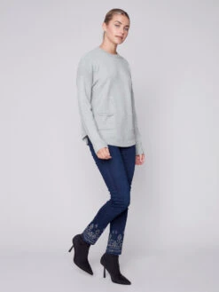 Charlie B Plushy Knit Sweater - C2420R -Gustwillers Clothing Shop Charlie B Plushy Knit Sweater C2420R HTRSPRUC 3 04925.1710519129