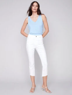 Charlie B Stretch Cropped Pant -Gustwillers Clothing Shop Charlie B Stretch Cropped Pant WHITE 3 38751.1710523891