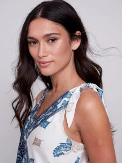 Charlie B Vneck Knot Shoulder Top -Gustwillers Clothing Shop Charlie B Vneck Knot Shoulder Top PAISLEY 3 73504.1710445304