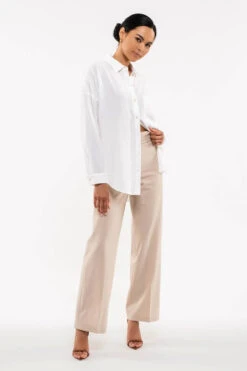 Collared Button Down Top -Gustwillers Clothing Shop Collared Button Down Top WHITE 4 23394.1711639318