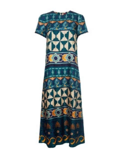 Swing Dress Casareale Placèe Emerald In Silk Twill 3 Swing Dress Casareale Placèe Emerald In Silk Twill -Gustwillers Clothing Shop DRE0001SIL001REA01 GR04 4