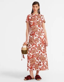 Swing Dress Reef White In Silk Twill -Gustwillers Clothing Shop DRE0001SIL001REE01 WH01 2