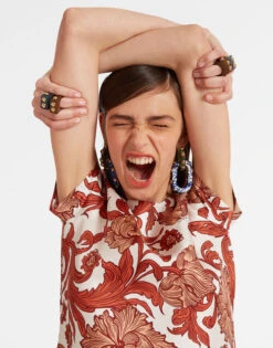 Swing Dress Reef White In Silk Twill -Gustwillers Clothing Shop DRE0001SIL001REE01 WH01 3