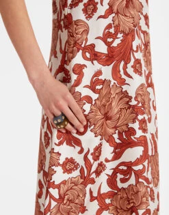 Swing Dress Reef White In Silk Twill -Gustwillers Clothing Shop DRE0001SIL001REE01 WH01 4