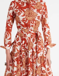 Bellini Dress Reef White In Voile Cotton -Gustwillers Clothing Shop DRE0016COT003REE01 WH01 4