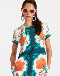 Swing Dress Morpheus Placée Orange In Silk Twill -Gustwillers Clothing Shop DRE0128SIL001MOR01 OR02 3