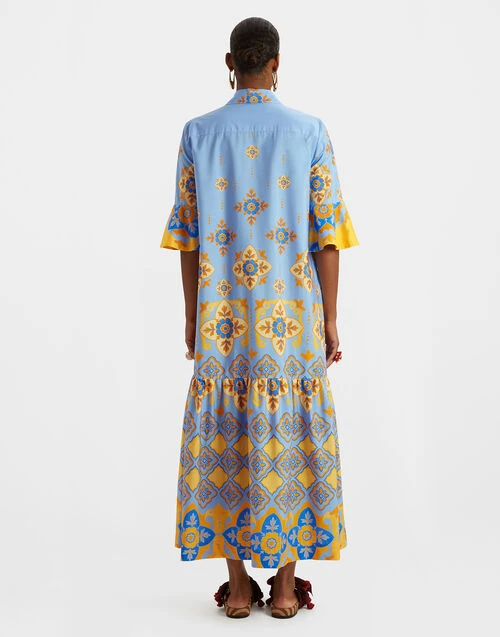 Artemis Dress Partenope Light Blue in Summer Poplin Artemis Dress Partenope Light Blue In Summer Poplin -Gustwillers Clothing Shop DRE0176COT039PRT01 BU01 1