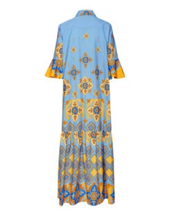 Artemis Dress Partenope Light Blue In Summer Poplin 4 Artemis Dress Partenope Light Blue In Summer Poplin -Gustwillers Clothing Shop DRE0176COT039PRT01 BU01 6