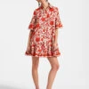 Choux Dress Dragonflower Red In Summer Poplin
