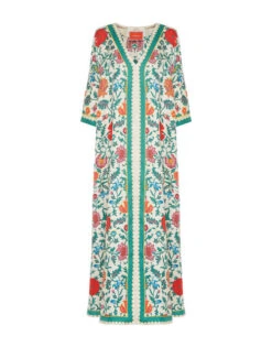 Muumuu Dress Dragonflower Placée Multicolor In Silk Twill -Gustwillers Clothing Shop DRE0225SIL001DRE05 MU01 7