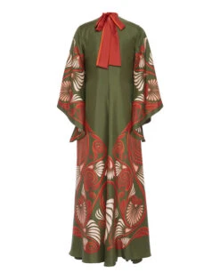 Magnifico Dress Kerylos Placée Dark Green In Silk Twill -Gustwillers Clothing Shop DRE0232SIL006KER01 GR03 8