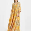 Muumuu Dress Anemone Orange In Silk Twill
