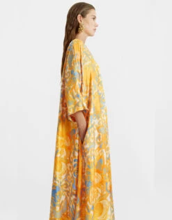 Muumuu Dress Anemone Orange In Silk Twill 2 Muumuu Dress Anemone Orange In Silk Twill -Gustwillers Clothing Shop DRE0308SIL001ANE01 OR02 2