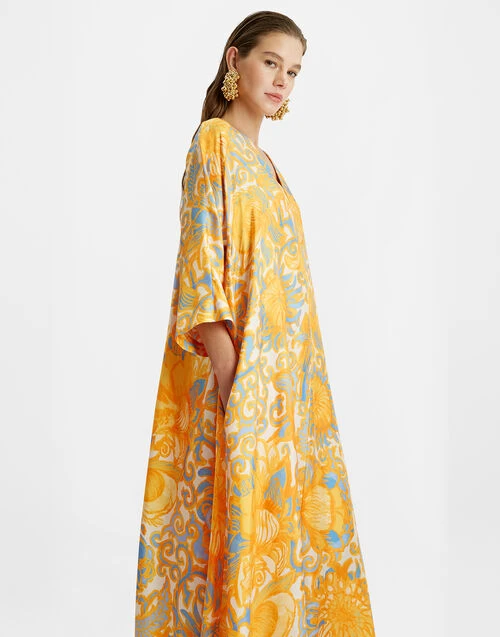 Muumuu Dress Anemone Orange in Silk Twill Muumuu Dress Anemone Orange In Silk Twill -Gustwillers Clothing Shop DRE0308SIL001ANE01 OR02 3