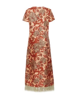 Swing Dress Reef Pale Pink In Silk Twill With Feathers 5 Swing Dress Reef Pale Pink In Silk Twill With Feathers -Gustwillers Clothing Shop DRE0316SIL001REE01 PI02 8