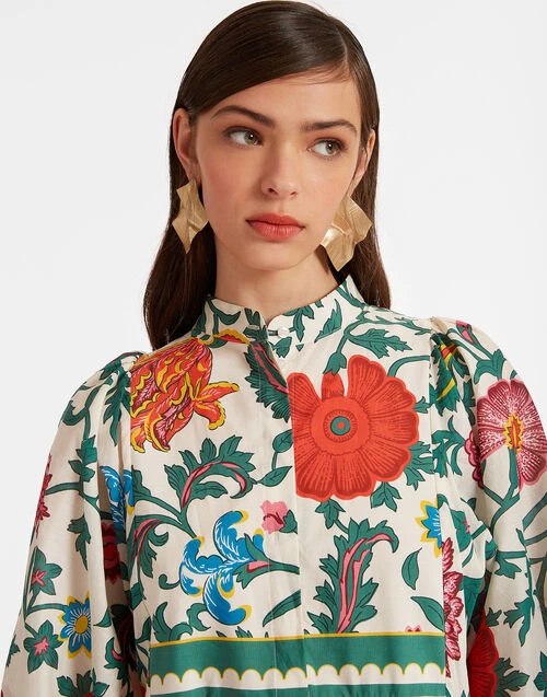 Portofino Dress Dragonflower Multicolor in Summer Poplin Portofino Dress Dragonflower Multicolor In Summer Poplin -Gustwillers Clothing Shop DRE0374COT039DRE01 MU01 .3