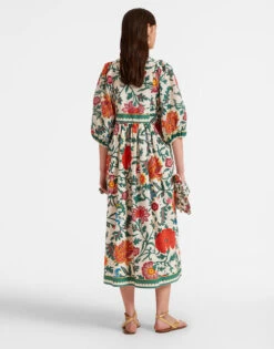 Portofino Dress Dragonflower Multicolor In Summer Poplin 5 Portofino Dress Dragonflower Multicolor In Summer Poplin -Gustwillers Clothing Shop DRE0374COT039DRE01 MU01 1