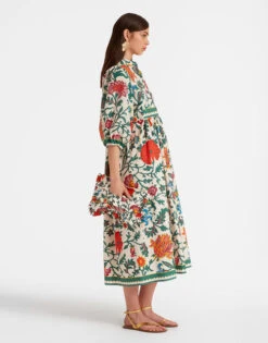 Portofino Dress Dragonflower Multicolor In Summer Poplin 6 Portofino Dress Dragonflower Multicolor In Summer Poplin -Gustwillers Clothing Shop DRE0374COT039DRE01 MU01 2