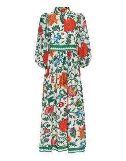 Portofino Dress Dragonflower Multicolor In Summer Poplin