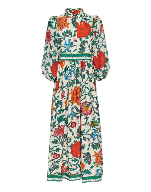 Portofino Dress Dragonflower Multicolor in Summer Poplin Portofino Dress Dragonflower Multicolor In Summer Poplin -Gustwillers Clothing Shop DRE0374COT039DRE01 MU01 7