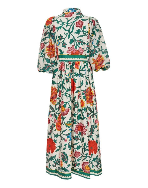 Portofino Dress Dragonflower Multicolor in Summer Poplin Portofino Dress Dragonflower Multicolor In Summer Poplin -Gustwillers Clothing Shop DRE0374COT039DRE01 MU01 8