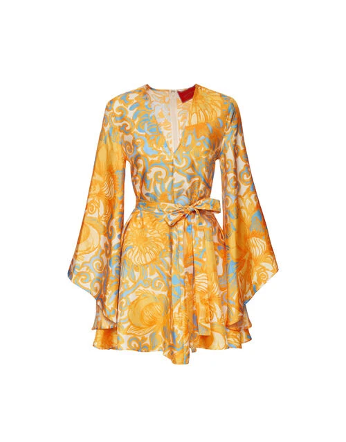 Mini Magnifico Dress Anemone Orange in Silk Twill Mini Magnifico Dress Anemone Orange In Silk Twill -Gustwillers Clothing Shop DRE0561SIL001ANE01 OR02 8