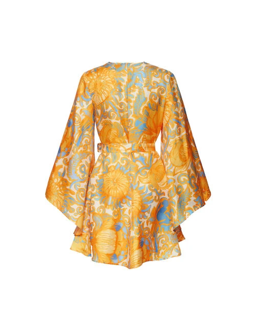 Mini Magnifico Dress Anemone Orange in Silk Twill Mini Magnifico Dress Anemone Orange In Silk Twill -Gustwillers Clothing Shop DRE0561SIL001ANE01 OR02 9