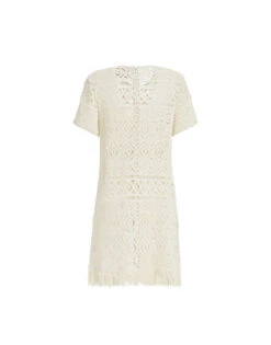 Lacey Mini Swing Dress Plaza Cream In Macramé -Gustwillers Clothing Shop DRE0634JCQ080PLA03 WH03 8
