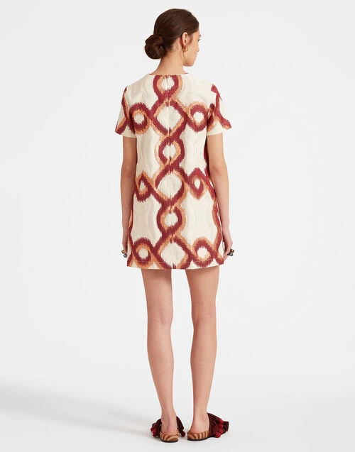 Mini Swing Dress Tackle Burgundy in Jacquard Mini Swing Dress Tackle Burgundy In Jacquard -Gustwillers Clothing Shop DRE0658JCQ081TAC03 RE02 1