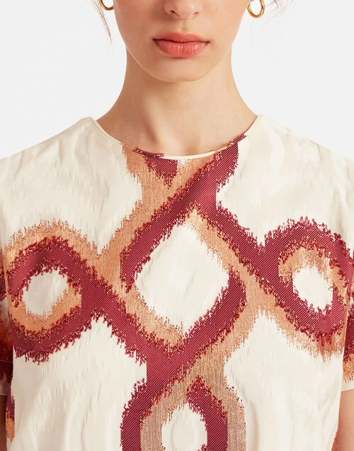 Mini Swing Dress Tackle Burgundy in Jacquard Mini Swing Dress Tackle Burgundy In Jacquard -Gustwillers Clothing Shop DRE0658JCQ081TAC03 RE02 3