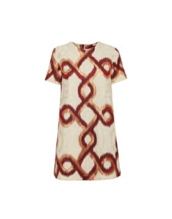 Mini Swing Dress Tackle Burgundy In Jacquard 4 Mini Swing Dress Tackle Burgundy In Jacquard -Gustwillers Clothing Shop DRE0658JCQ081TAC03 RE02 7