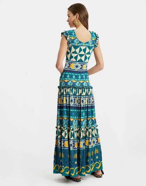 Pimento Dress Casareale Barré Placèe Emerald in Jersey Stretch Pimento Dress Casareale Barré Placèe Emerald In Jersey Stretch -Gustwillers Clothing Shop DRE0665JER043REA03 GR04 1