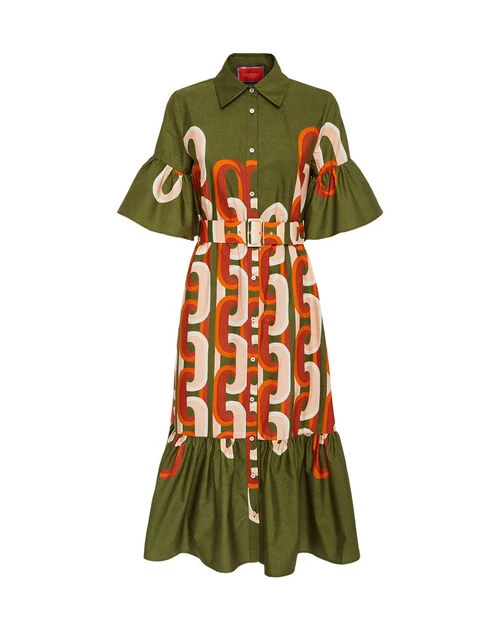 Choux Midi Dress Prometheus Placée Camouflage in Summer Poplin Choux Midi Dress Prometheus Placée Camouflage In Summer Poplin -Gustwillers Clothing Shop DRE0733COT039EUS02 GR08 7