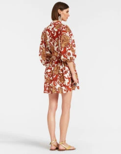 Mini Portofino Dress Reef White In Printed Lace -Gustwillers Clothing Shop DRE0751EMB031REE01 WH01 2