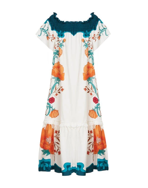 Capalbio Dress Morpheus Placée Orange in Summer Poplin Capalbio Dress Morpheus Placée Orange In Summer Poplin -Gustwillers Clothing Shop DRE0786COT039MOR01 OR02 7