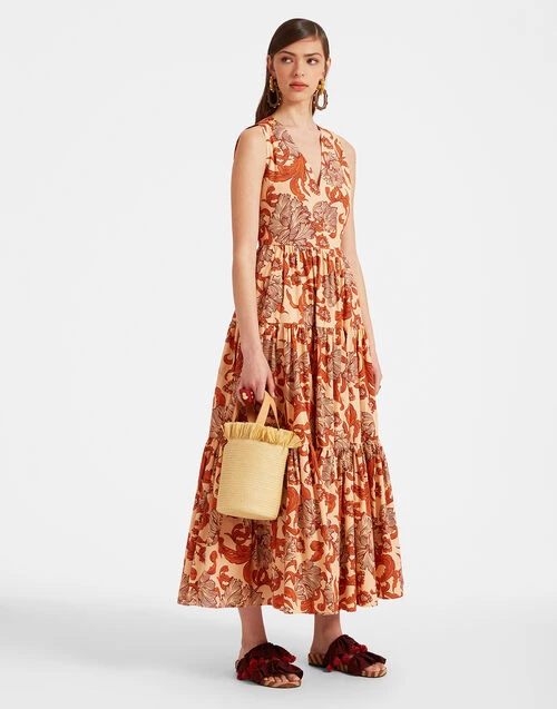 Sleeveless Big Dress V-Neck Reef Pale Pink in Summer Poplin Sleeveless Big Dress V-Neck Reef Pale Pink In Summer Poplin -Gustwillers Clothing Shop DRE0787COT039REE01 PI02 0