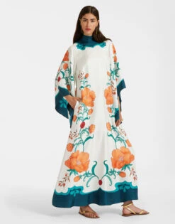 Magnifico Dress Morpheus Placée Orange In Silk Twill