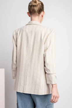 EE:Some Striped Open Front Blazer 3 EE:Some Striped Open Front Blazer -Gustwillers Clothing Shop EE Some Striped Open Front Blazer NATURAL 3 55366.1713800207
