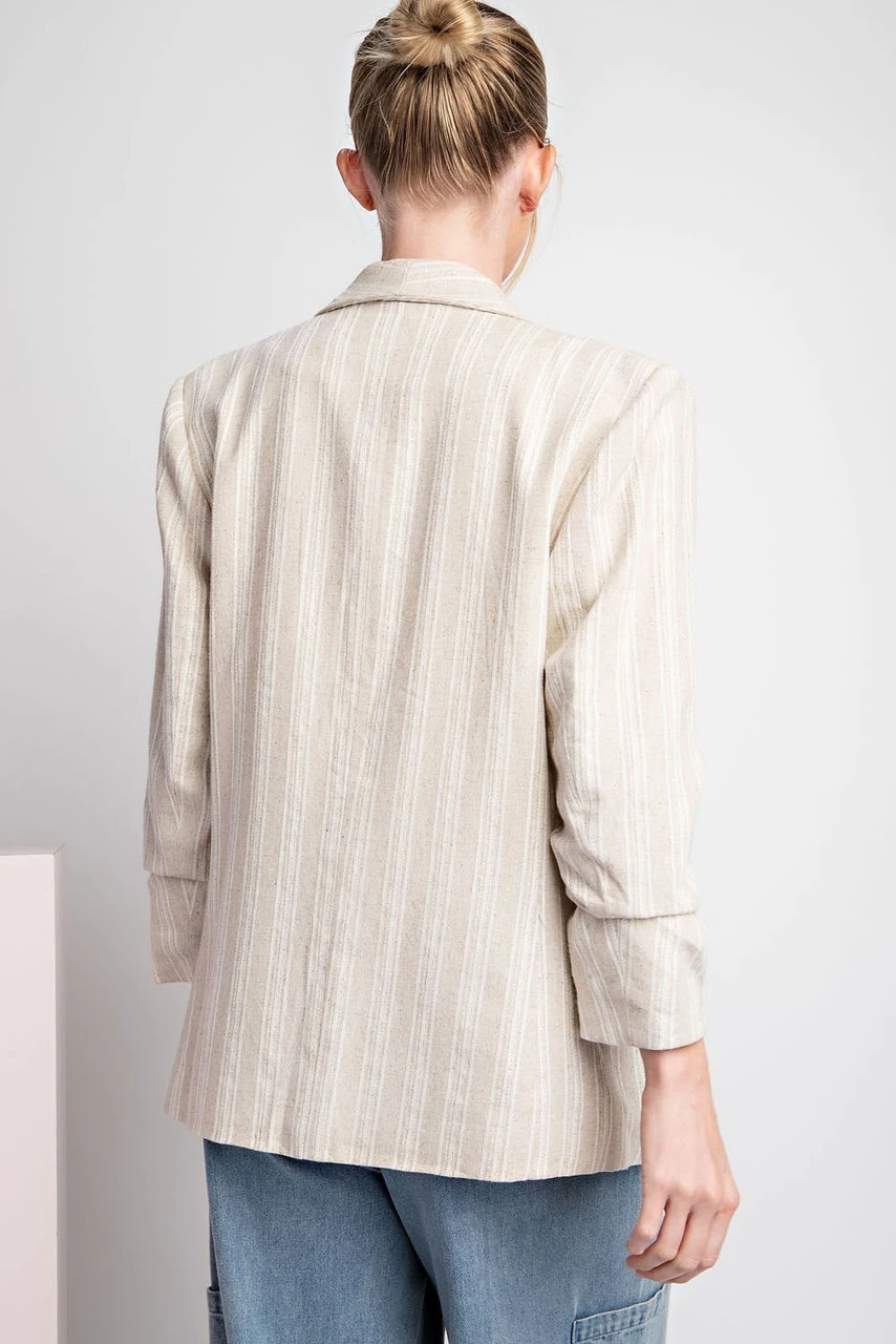 EE:Some Striped Open Front Blazer EE:Some Striped Open Front Blazer -Gustwillers Clothing Shop EE Some Striped Open Front Blazer NATURAL 3 55366.1713800207